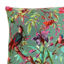 Paoletti Paradise Mineral Velvet Cushion - Size: 50 x 50 cm - Multi - Wilko - thumbnail 3