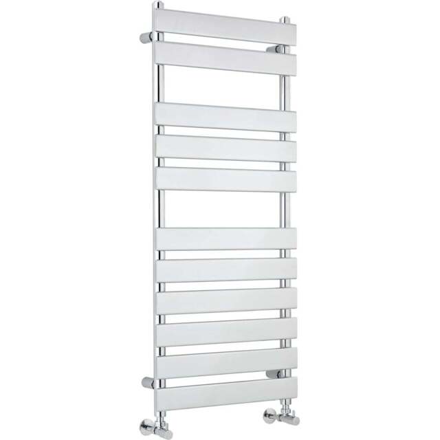 nuie Piazza Chrome Heated Towel Rail 1200 x 500mm - Size: 12 x 5 x 0.59cm - Silver - Wilko - image 1