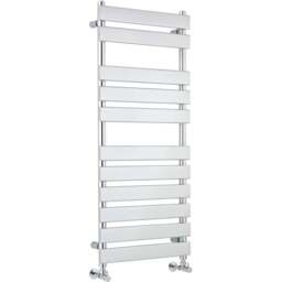 nuie Piazza Chrome Heated Towel Rail 1200 x 500mm - Size: 12 x 5 x 0.59cm - Silver - Wilko