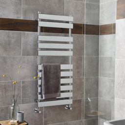 nuie Piazza Chrome Heated Towel Rail 1200 x 500mm - Size: 12 x 5 x 0.59cm - Silver - Wilko - thumbnail 3