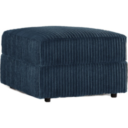 Luxor Navy Blue Jumbo Cord Footstool - Size: 45 x 55 x 55cm - Wilko - thumbnail 3