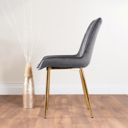 Furniturebox Tavolo Cesano 6 Seater Dining Set Gold and Grey - Wilko - thumbnail 5