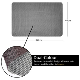 Nicoman Reversible Grey and Brown Shower Mat 60 x 40cm - Size: 0.4 x 60 x 40cm - Wilko - thumbnail 5