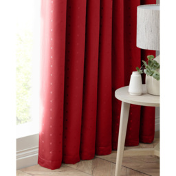 Alan Symonds Madison Red Ring Top Curtain 229 x 274cm - Size: W 229 x D 274cm - Wilko - thumbnail 4