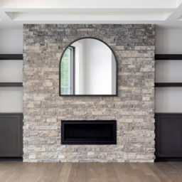 The Arcus Black Arched Leaner Wall Mirror 100 x 100cm - MirrorOutlet - Wilko - thumbnail 3
