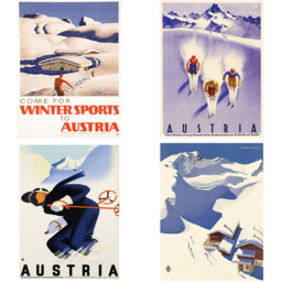 Artery8 Austria Skiing Travel Winter Sport Snow Alps Wall Art Print 30 x 41cm 8 Pack - Size: 40.5 x 30.5 x 0.3cm - Multi - Wee Blue Coo - Wilko - thumbnail 4