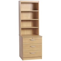 R White Cabinets 3 Drawer 4 Shelf Brown Storage Chest with Hutch - Wilko - thumbnail 3