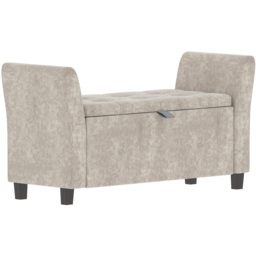 VIDA DESIGNS Seville Champagne Crushed Velvet Storage Ottoman - Size: 45cm x 120 x 60cm - Gold - Wilko - thumbnail 3