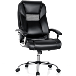 Costway Black PVC Leather High Back Office Chair - Size: 76 x 66 x 39cm - Wilko - thumbnail 5