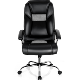 Costway Black PVC Leather High Back Office Chair - Size: 76 x 66 x 39cm - Wilko - thumbnail 4