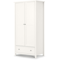 Julian Bowen Maine 2 Door Single Drawer Surf White Combination Wardrobe - Size: 2 Door, Single Drawer - Wilko - thumbnail 3