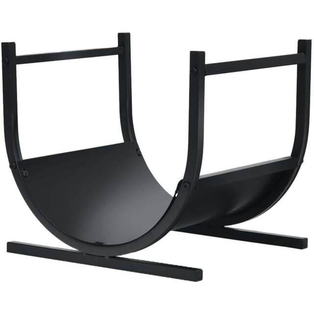 Costway U-Shaped Patio Firewood Rack with Handles - Black - Wilko - image 1