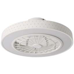 Living and Home White Round Acrylic LED Ceiling Fan Light 19 inch - Size: 18 x 48 x 48cm - Wilko - thumbnail 1