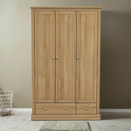 Devon 3 Door 2 Drawer Oak Effect Wardrobe - Size: 3 Door, 2 Drawer - Brown - LPD Home - Wilko - thumbnail 5