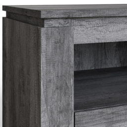 GFW Canyon 2 Drawer Single Open Shelf Charcoal Grey TV Unit - Size: 55 x 100 x 45cm - Wilko - thumbnail 7