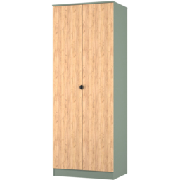 Crowndale Bora 2 Door Gold Oak and Reed Green Tall Double Wardrobe - Wilko - thumbnail 5