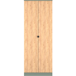 Crowndale Bora 2 Door Gold Oak and Reed Green Tall Double Wardrobe - Wilko - thumbnail 3