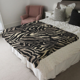 Benjamin Tate Design Gold Zebra Print Blanket 120 x 150cm - Wilko - thumbnail 3