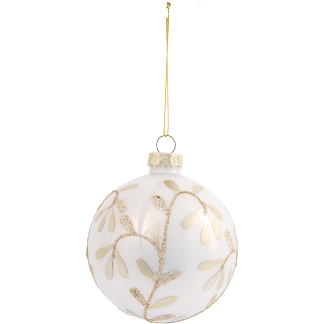 Ivory Gold Glitter Bauble - Ivory - Size: 1 Piece - Grace & Glory - Wilko - image 1