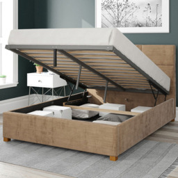 Aspire Caine Double Champagne Firenze Velour Ottoman Bed - Cream - Aspire Beds - Wilko - thumbnail 3