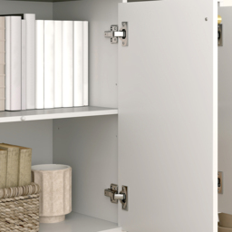 HOMCOM 3 Door White Sideboard with Adjustable Shelf - Size: 21.2 x 43 x 119.7cm - Wilko - thumbnail 4
