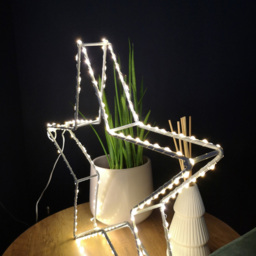 Samuel Alexander Warm White Dewdrop Open Star LED Christmas Decoration 38cm - Size: 38 x 38 x 38cm - Grey - Wilko - thumbnail 3