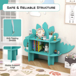 Costway Green Kids Toy Bookshelf - Size: 101 x 85 x 10cm - Wilko - thumbnail 7