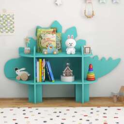 Costway Green Kids Toy Bookshelf - Size: 101 x 85 x 10cm - Wilko