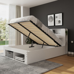 GFW Anya King Size White Wooden Ottoman Bed with SC Bonnell Mattress - Wilko - thumbnail 7