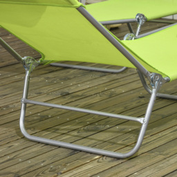 Outsunny Set of 2 Green Reclining Foldable Sun Lounger - Size: 1 Seater - Wilko - thumbnail 4