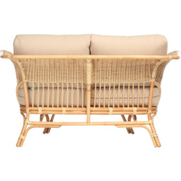 Desser Furniture Bejing 2 Seater Natural Rattan Latte Boucle Sofa - Brown - Wilko - thumbnail 5