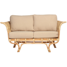 Desser Furniture Bejing 2 Seater Natural Rattan Latte Boucle Sofa - Brown - Wilko - thumbnail 4