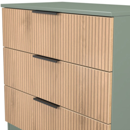 Crowndale Java 3 Drawer Slatt Effect and Reed Green Chest of Drawer - Wilko - thumbnail 7