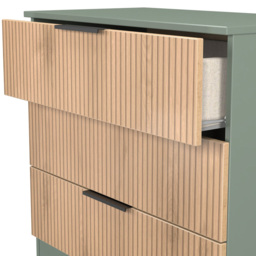 Crowndale Java 3 Drawer Slatt Effect and Reed Green Chest of Drawer - Wilko - thumbnail 6