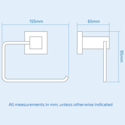 Nes Home Rio Chrome Square Toilet Roll Holder - Size: 9.5 x 15.5 x 6.5cm - Silver - Wilko - thumbnail 4