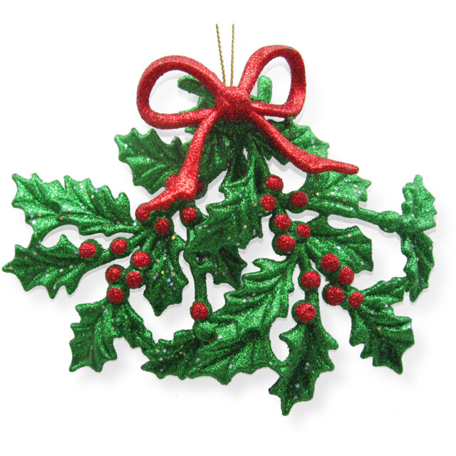Holly and Berry Hanging Decoration Green - Sleigh Bells Ring - Wilko - image 1