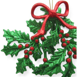 Holly and Berry Hanging Decoration Green - Sleigh Bells Ring - Wilko - thumbnail 3