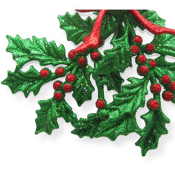 Holly and Berry Hanging Decoration Green - Sleigh Bells Ring - Wilko - thumbnail 4