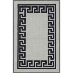Desire Rugs Havana Grey Greek Key Anti Slip Door Mat 80 x 50cm - Size: 50 x 80cm - Wilko