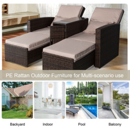 Outsunny 2 Seater Brown Rattan Companion Seat - Size: 195 x 165 x 96cm - Wilko - thumbnail 7