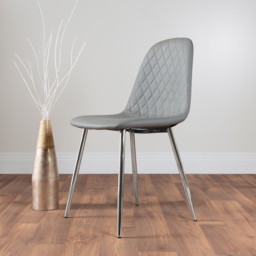 Furniturebox Elissa Solara Marble Effect 2 Seater Round Dining Set White Grey and Chrome - Wilko - thumbnail 4