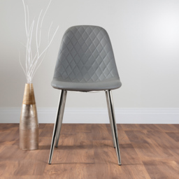Furniturebox Elissa Solara Marble Effect 2 Seater Round Dining Set White Grey and Chrome - Wilko - thumbnail 5