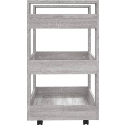 vidaXL 3 Shelf Grey Sonoma Kitchen Trolley - Size: 80 x 60 x 45cm - Wilko - thumbnail 4