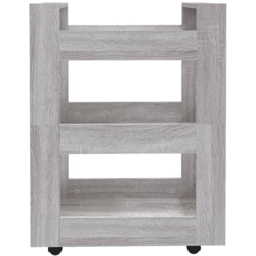 vidaXL 3 Shelf Grey Sonoma Kitchen Trolley - Size: 80 x 60 x 45cm - Wilko - thumbnail 6