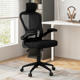 Costway Black Ergonomic Adjustable Office Chair with Headrest - Size: 62 x 60 x 28cm - Wilko - thumbnail 4