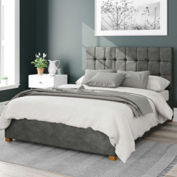 Aspire Sinatra Single Granite Kimiyo Linen Ottoman Bed - Grey - Aspire Beds - Wilko - thumbnail 1