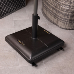 Charles Bentley Square Concrete Parasol Base 37.5kg - Size: Single - Black - Wilko - thumbnail 3