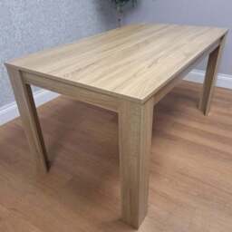 Portland 6 Seater Beige Wood Dining Table - Multi - Wilko - thumbnail 1