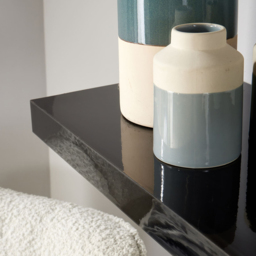 Home Source Cloud 60cm Set of 2 Black Gloss Floating Shelf - Size: 3.8 x 23.5 x 60cm - Wilko - thumbnail 4