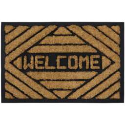 JVL Welcome Tuffscrape Coir Mat 40 x 60cm - Size: 41 x 61cm - Brown - JVL Homewares - Wilko - thumbnail 1